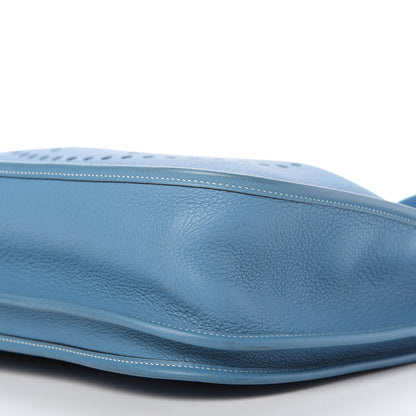 Hermes Taurillon Clemence Evelyne II GM Blue Jean 7 of 9