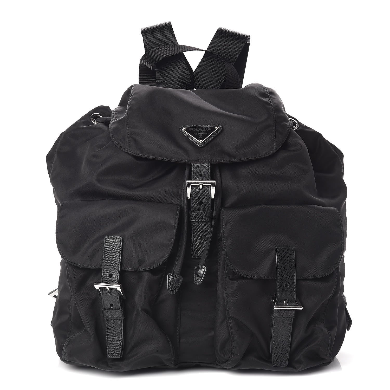 Prada Tessuto Nylon Vela Saffiano Large Backpack Black 1 of 11
