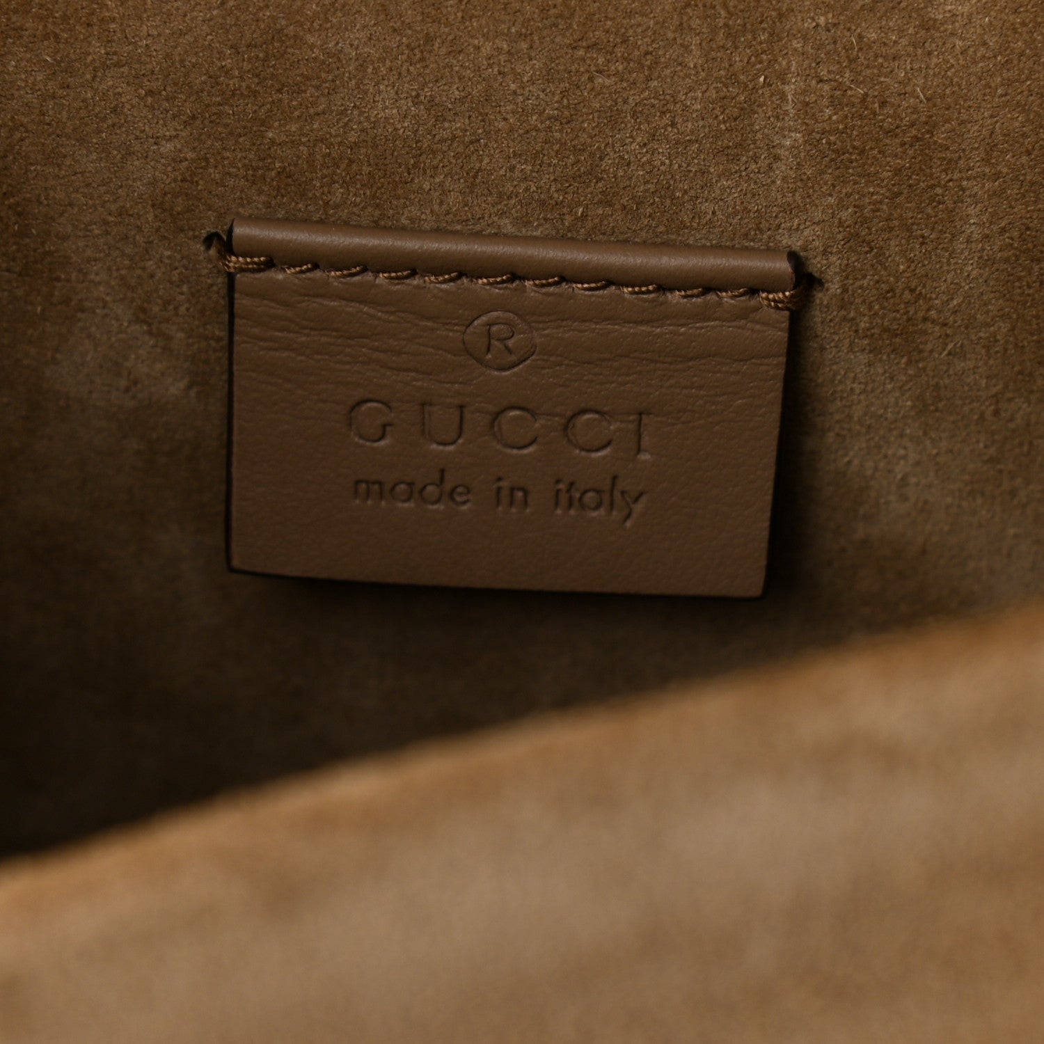 Gucci GG Supreme Monogram Suede Crystal Small Dionysus Shoulder Bag Beige Ebony Taupe 6 of 9