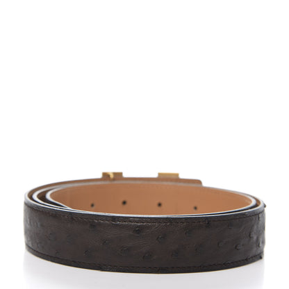 Hermes Ostrich 32mm Constance H Belt Belt 100 Chocolate 2 of 5