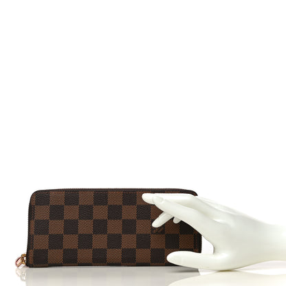 Louis Vuitton Damier Ebene Clemence Wallet Rose Ballerine 2 of 11
