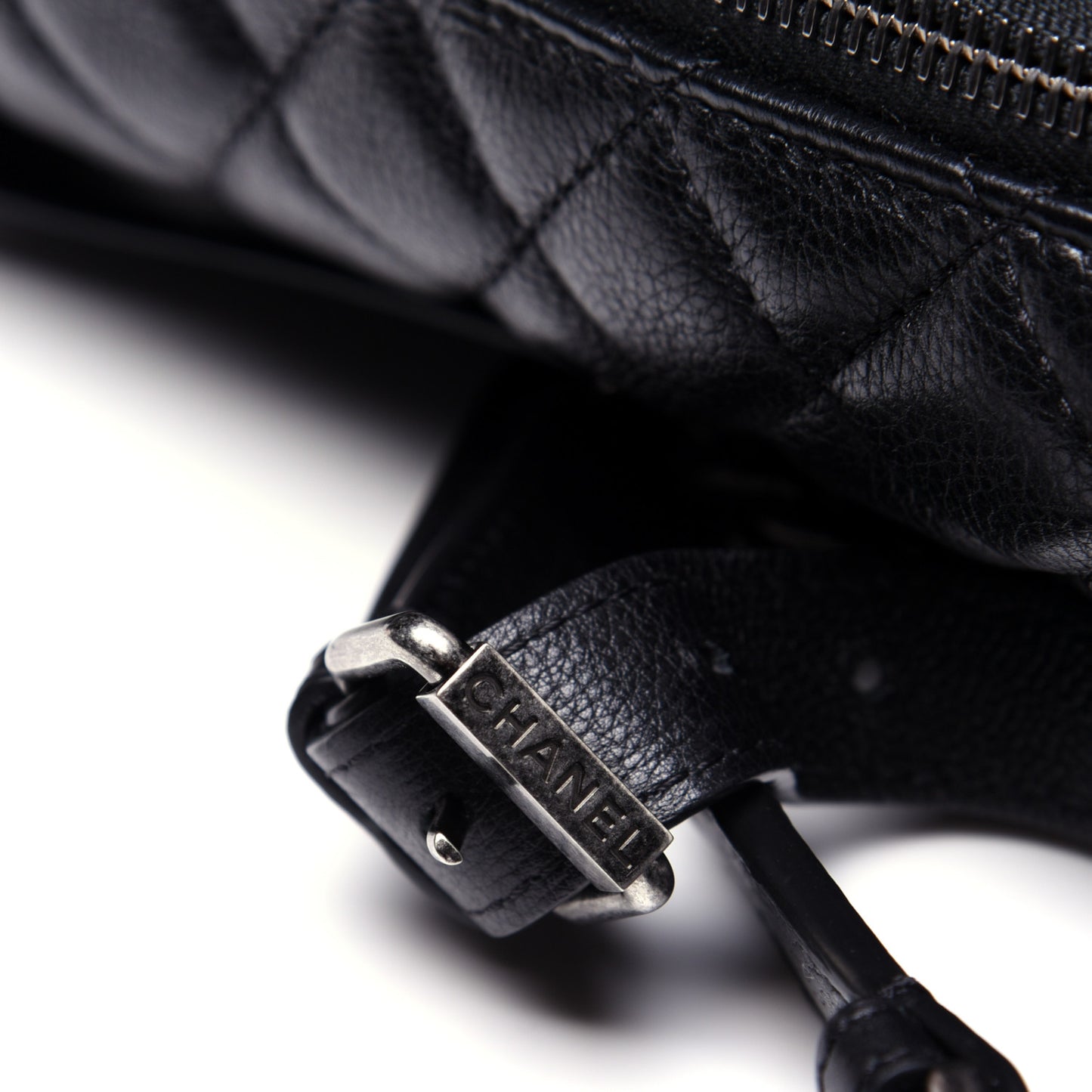 Calfskin Quilted Waist Bag Black