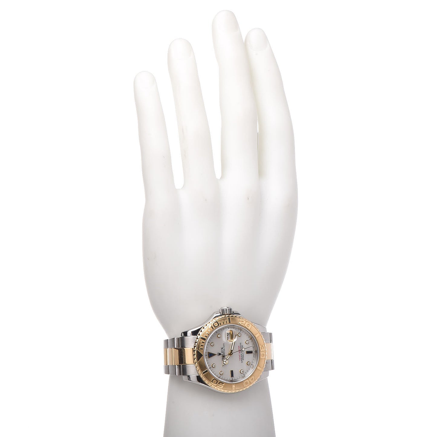 Stainless Steel 18K Yellow Gold Mother of Pearl Sapphire Diamond 40mm Oyster Perpetual Date Yacht-Master Watch 16623