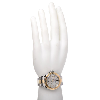 Rolex Stainless Steel 18K Yellow Gold Mother of Pearl Sapphire Diamond 40mm Oyster Perpetual Date Yacht-Master Watch 16623 2 of 7