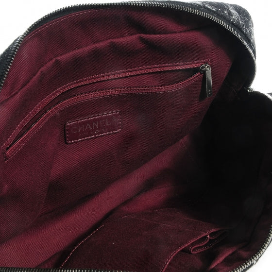 Aged Calfskin Tweed Jumbo New Portobello Flap Black