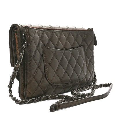 Chanel Metallic Lambskin Pony Hair Quilted Multi Bag Bronze 3 of 11