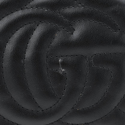 Gucci Calfskin Matelasse Small GG Marmont Chain Shoulder Bag Black 12 of 15