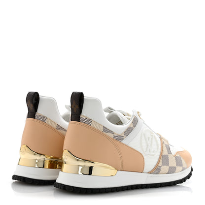 Louis Vuitton Calfskin Damier Azur Run Away Sneakers 37 White 5 of 9