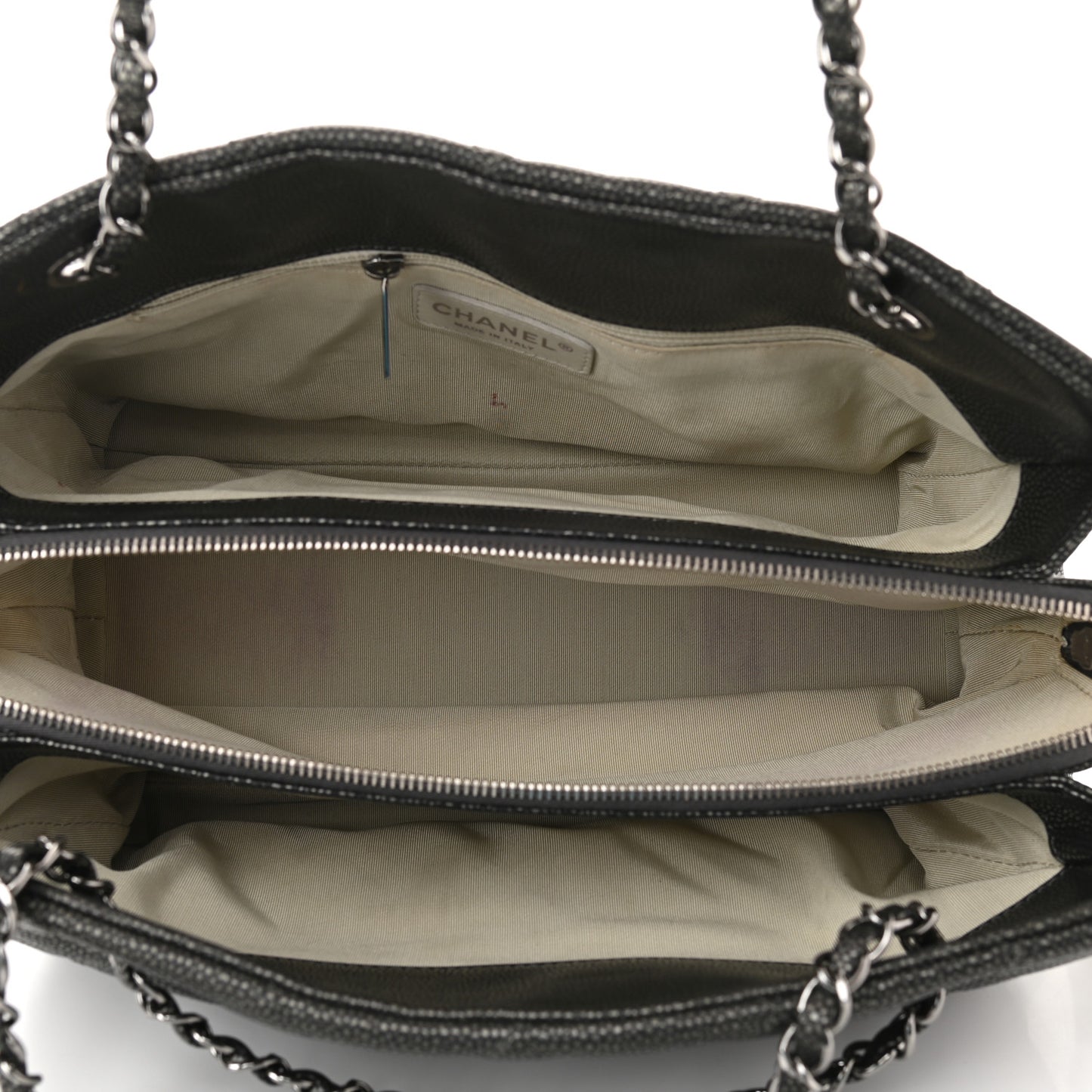 Caviar Quilted Timeless CC Shopping Tote Dark Grey