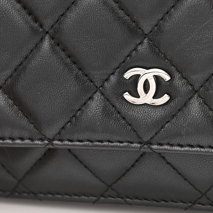Chanel Lambskin Quilted Wallet On Chain WOC Black 13 of 16