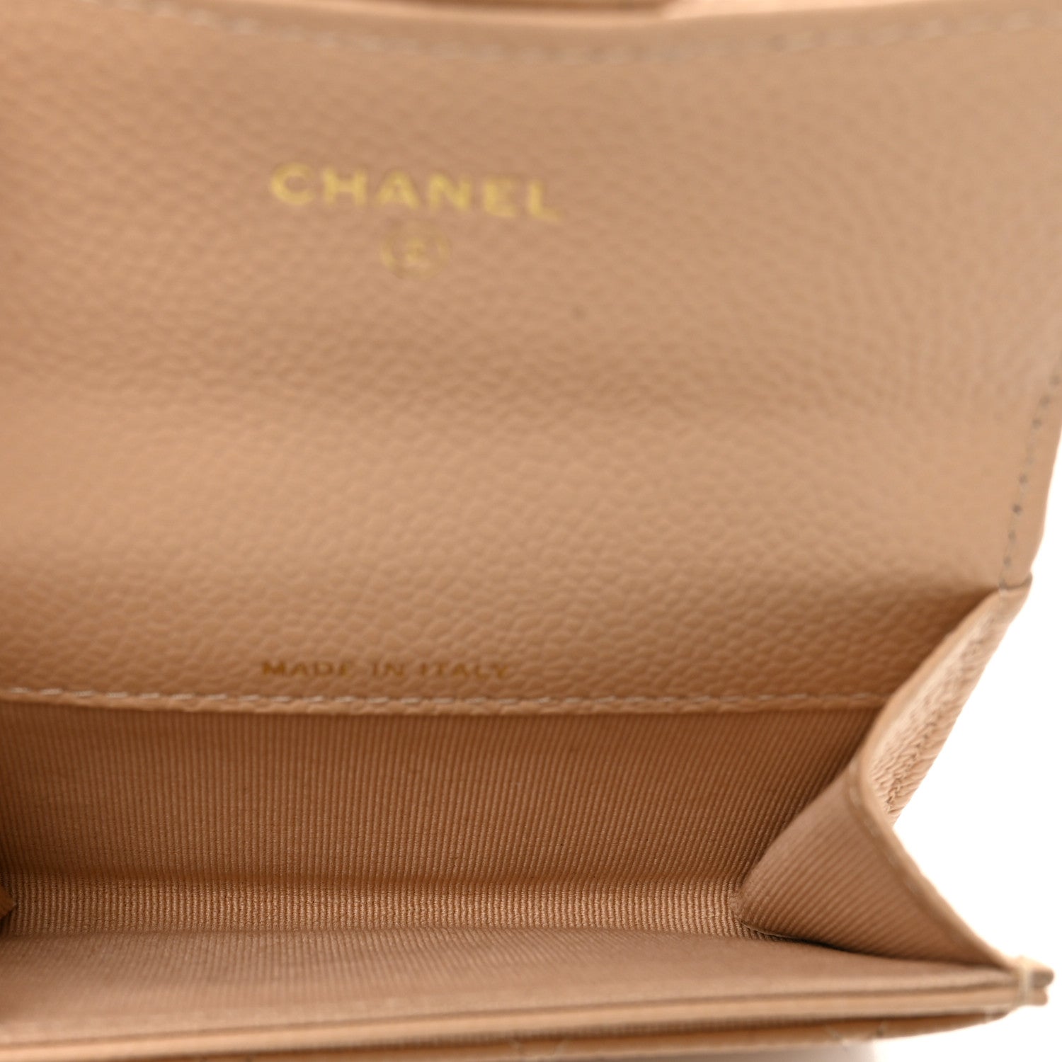Chanel Caviar Quilted Flap Card Holder Wallet Beige 5 of 9