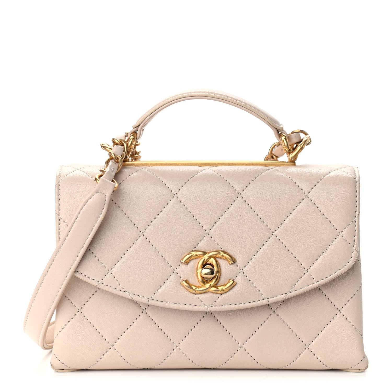 Chanel Lambskin Quilted Mini Trendy Spirit Top Handle Flap Light Pink 1 of 17