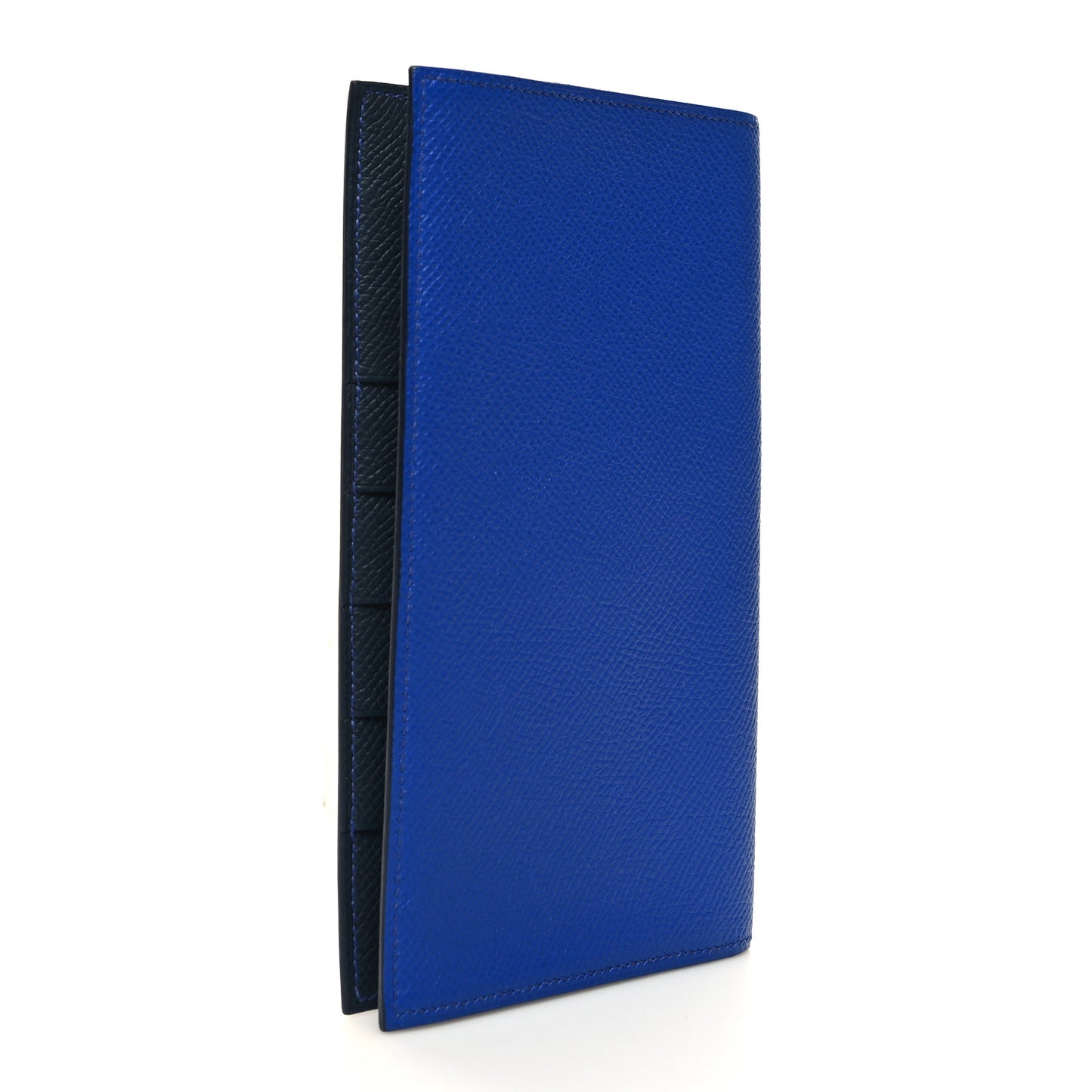 Epsom MC2 Fleming Checkbook Holder Wallet Bleu Electrique Gris Mouette