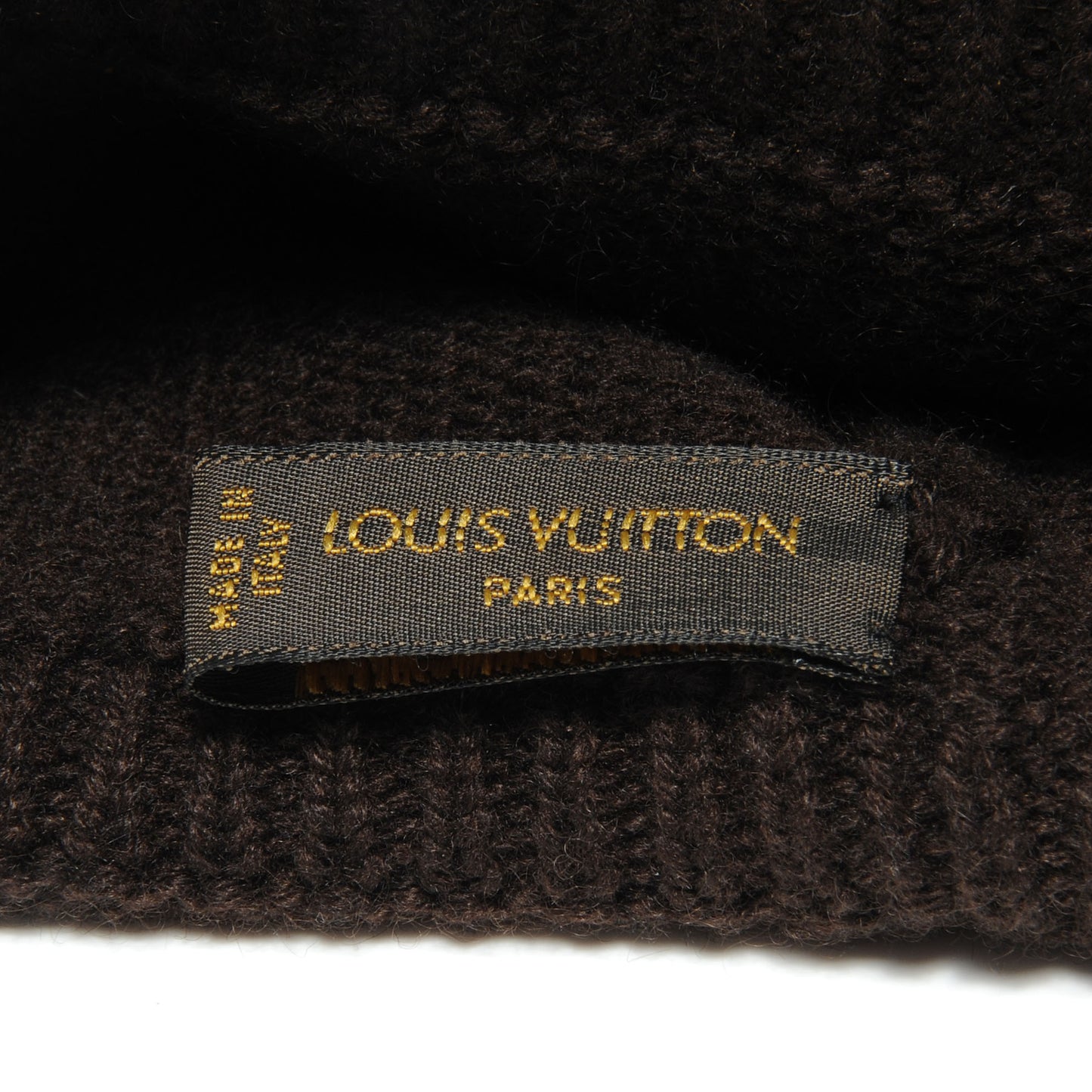 Cashmere Monogram Beanie Hat Brown