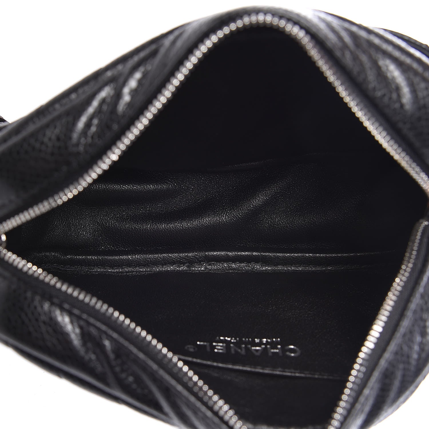 Chanel Caviar Chevron Quilted Camera Case Black 5 of 9