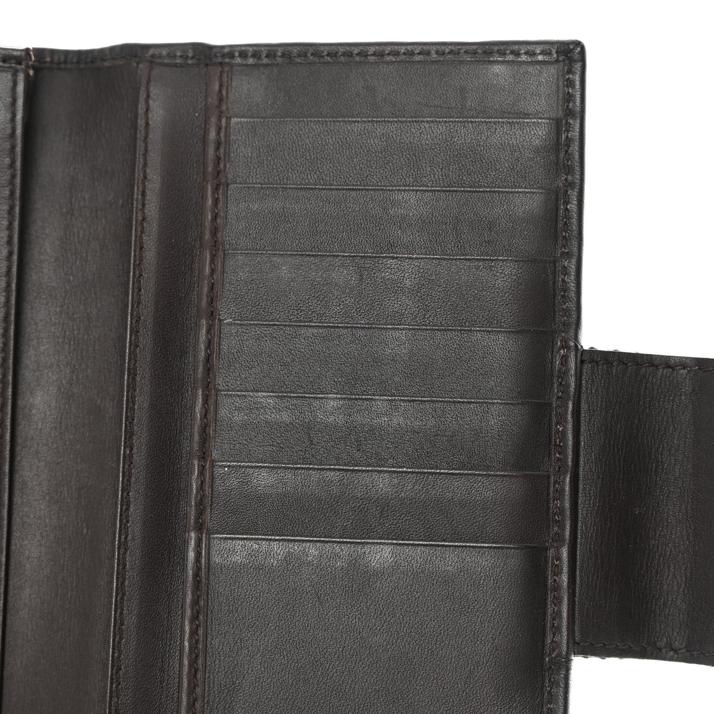 Monogram Calfskin Ladies Web Continental Wallet Beige Ebony Cocoa