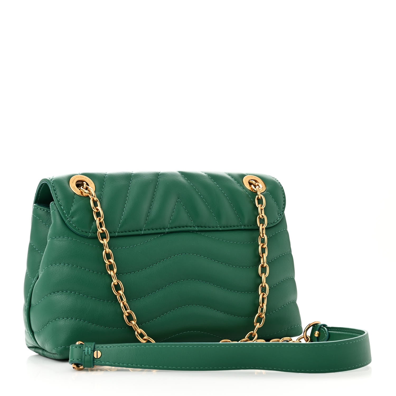 Louis Vuitton Calfskin New Wave Chain Bag MM NM Emerald 3 of 9