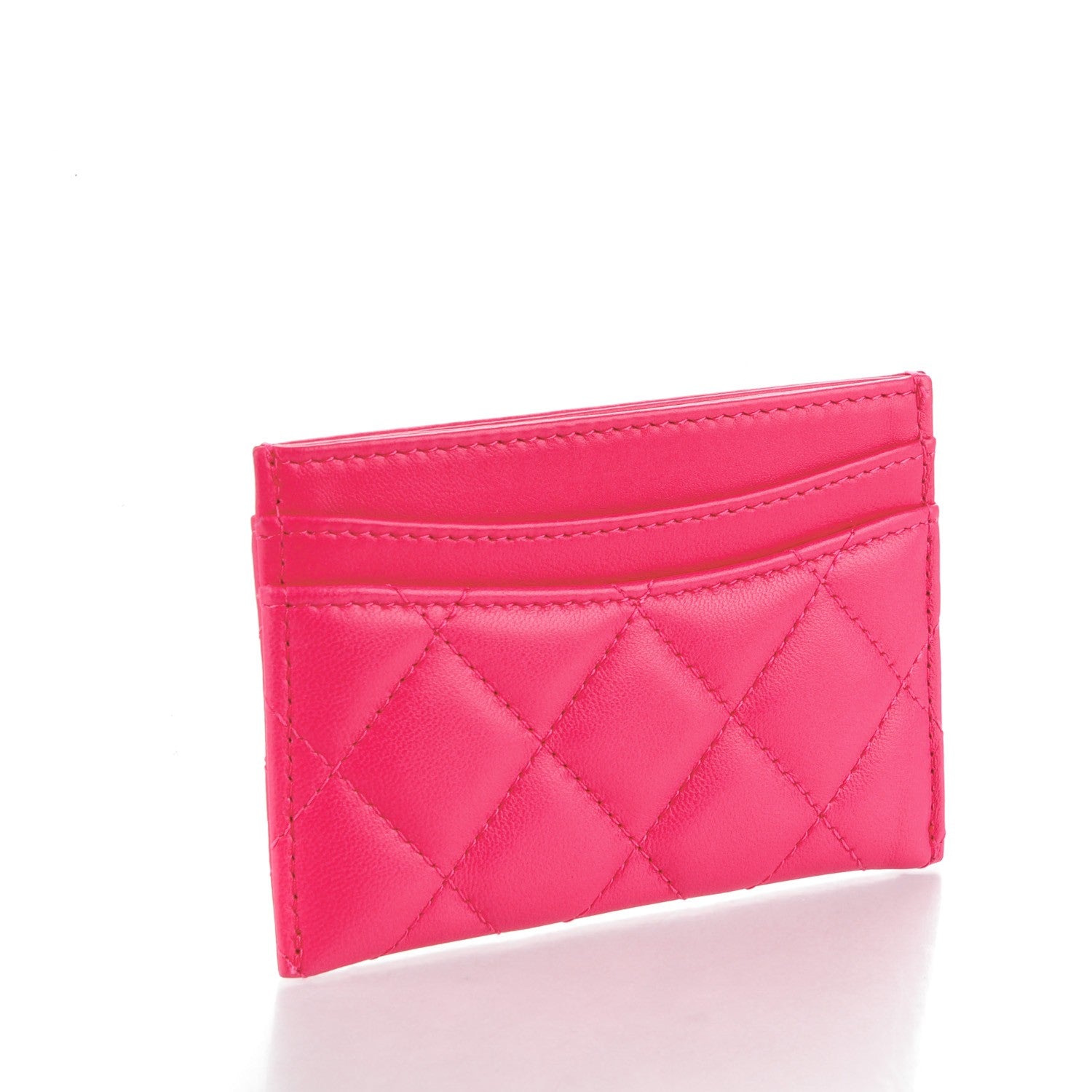 Chanel Lambskin Quilted Card Holder Fuchsia 3 of 8