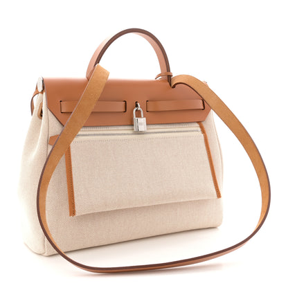 Hermes H Plume Canvas Vache Hunter Circuit 24 Herbag Zip Retourne 31 Gris Meyer Ecru Beige Naturel 4 of 12