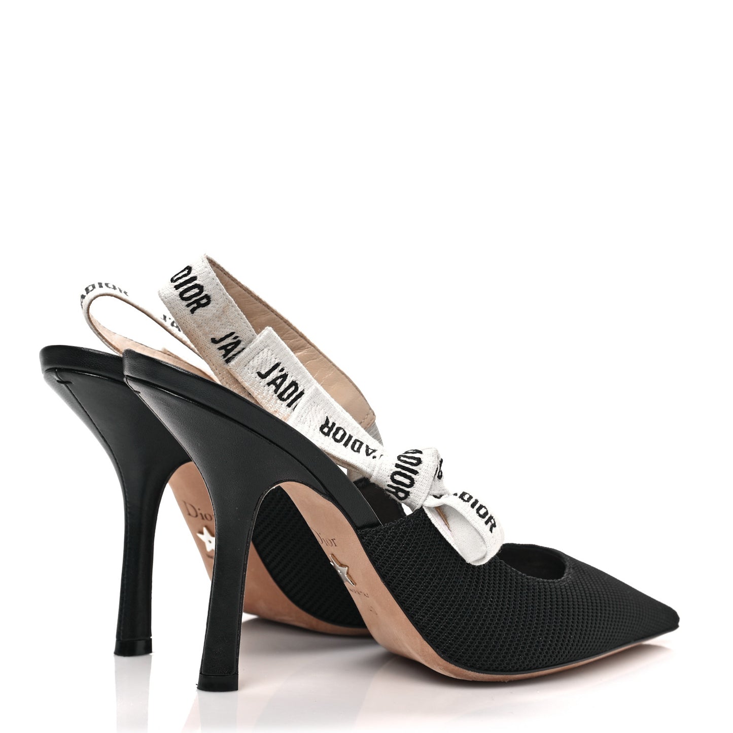 Technical Canvas Ribbon J'Adior Slingback 100mm Pumps 40 Black