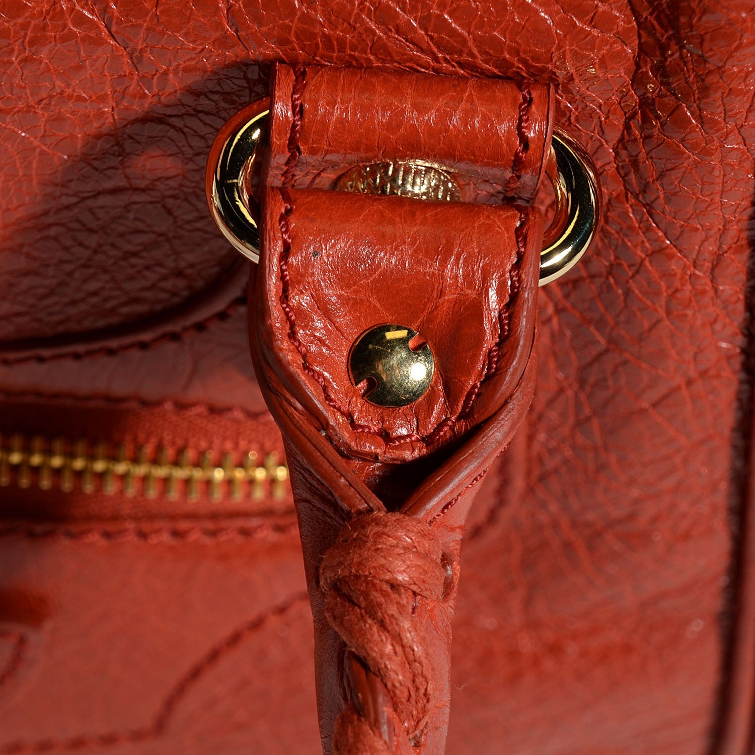Balenciaga Agneau Giant 12 Gold Hardware S Sunday Tote Rouge Ambre 10 of 10