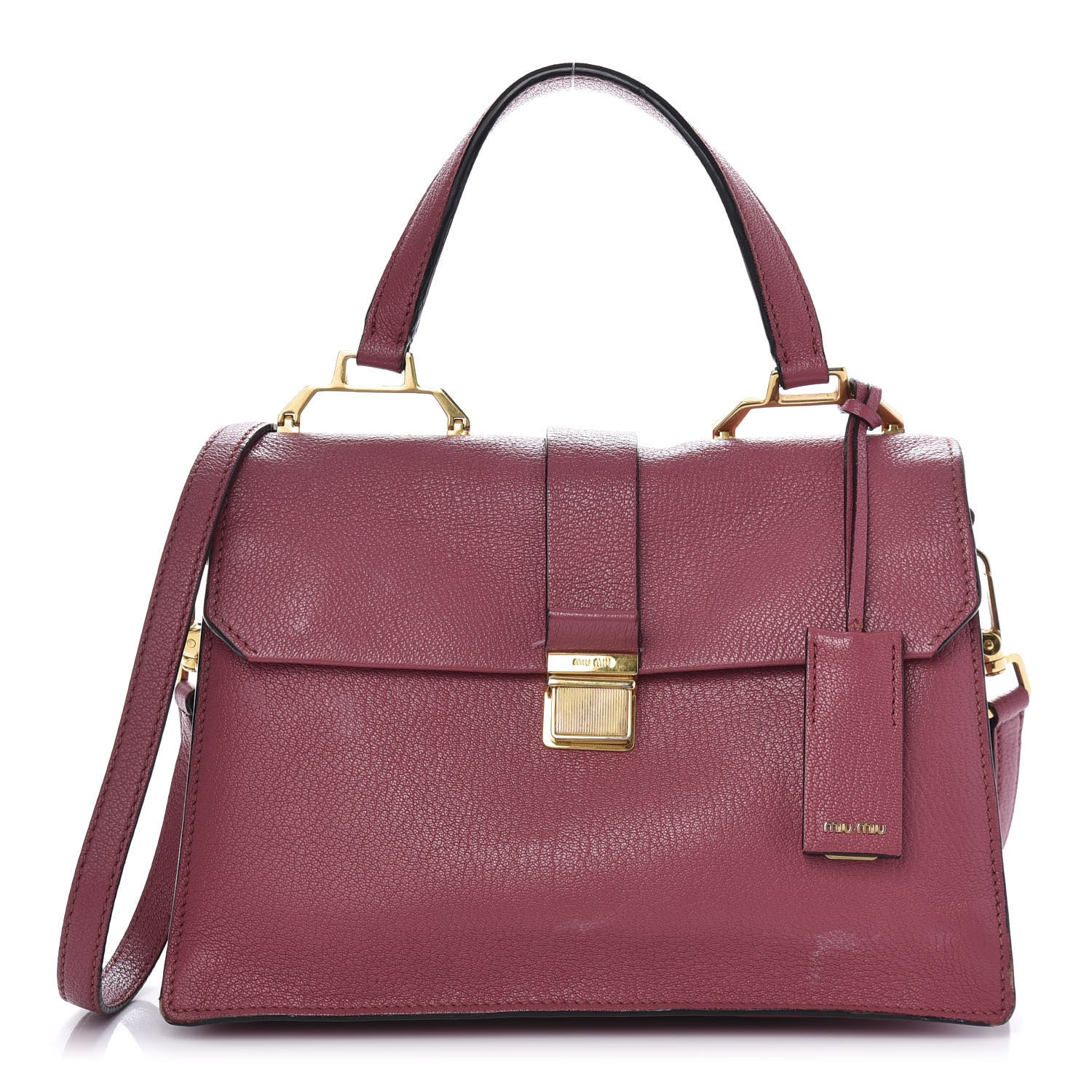 Miu Miu Goatskin Madras Top Handle Bag Bruyere 1 of 11