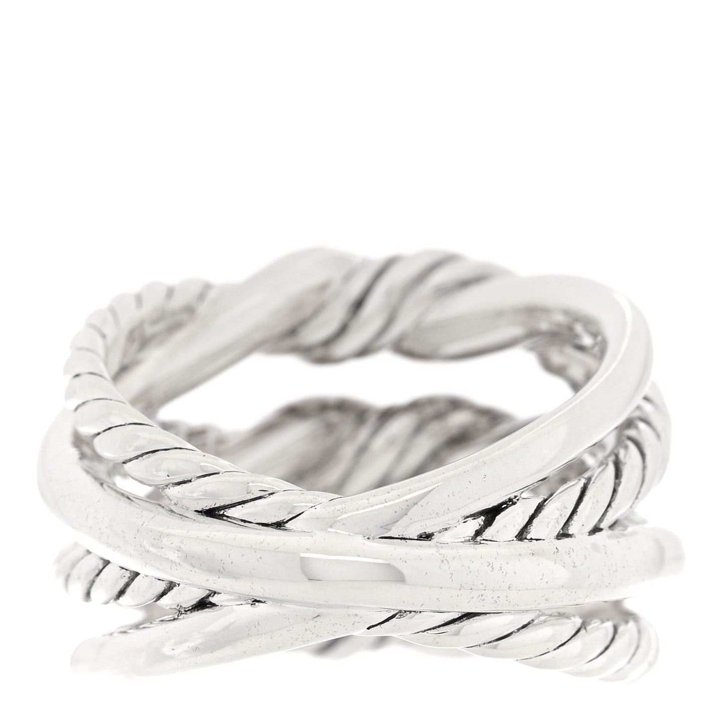 Sterling Silver Diamond Continuance Three-Row Ring 56 7.5