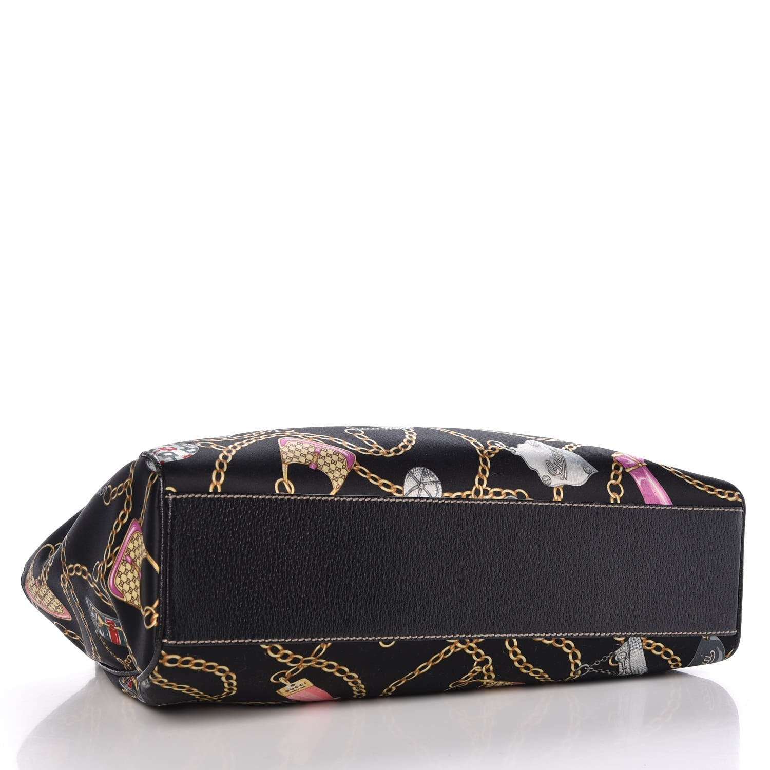 Gucci Satin Medium Charmy Shoulder Bag Black Multicolor 4 of 9