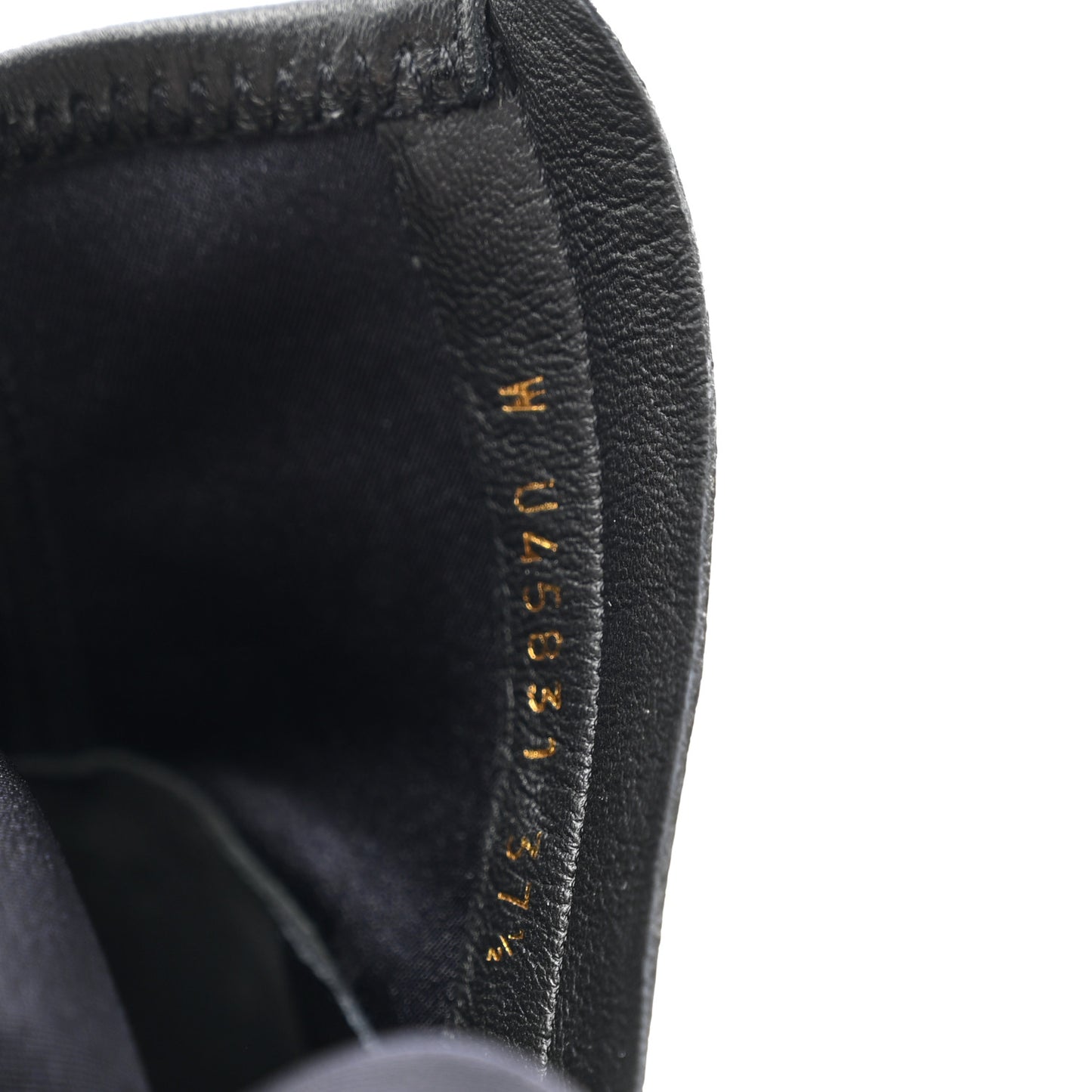Stretch Lambskin Cap Toe CC Short Boots 37.5 Black