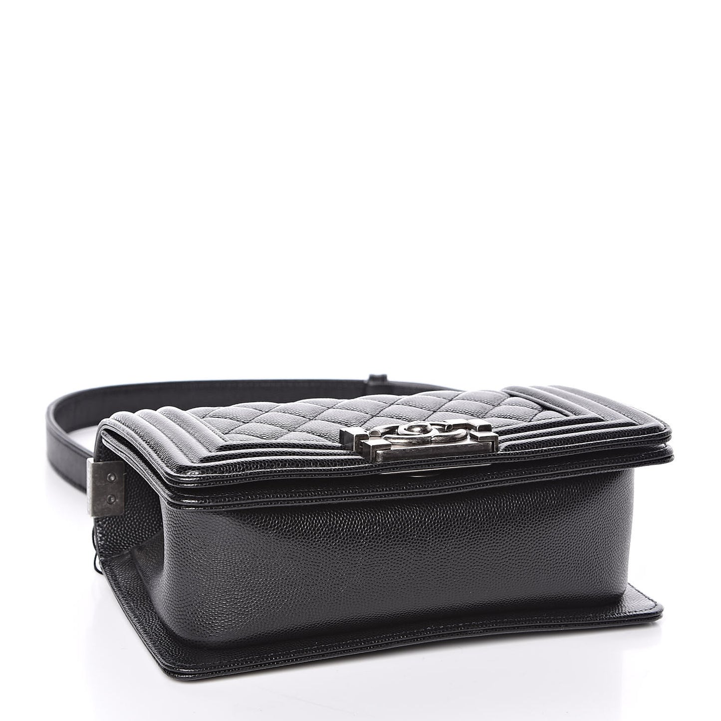 Caviar Quilted Small Boy Flap Black