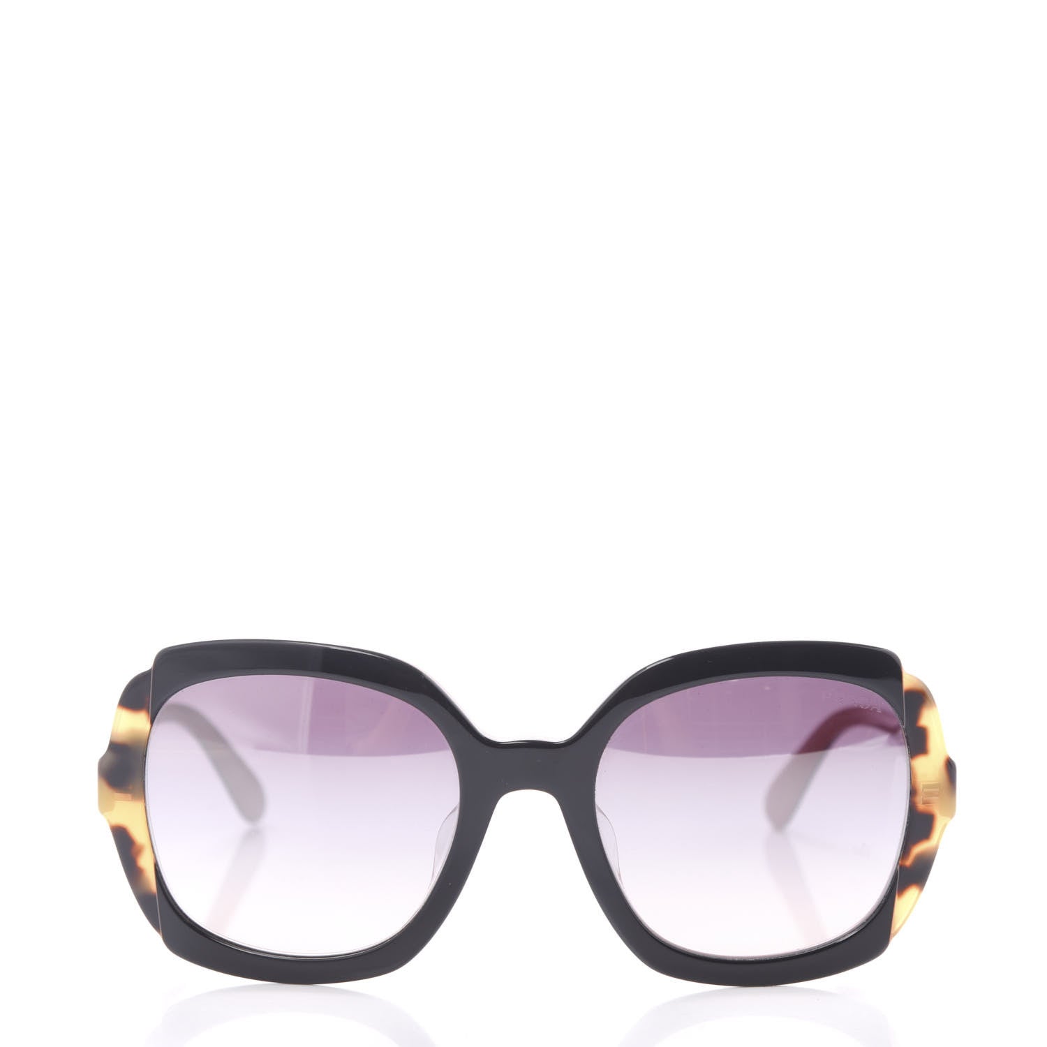 Prada Round Sunglasses SPR 16U Black Tortoise Shell 2 of 7