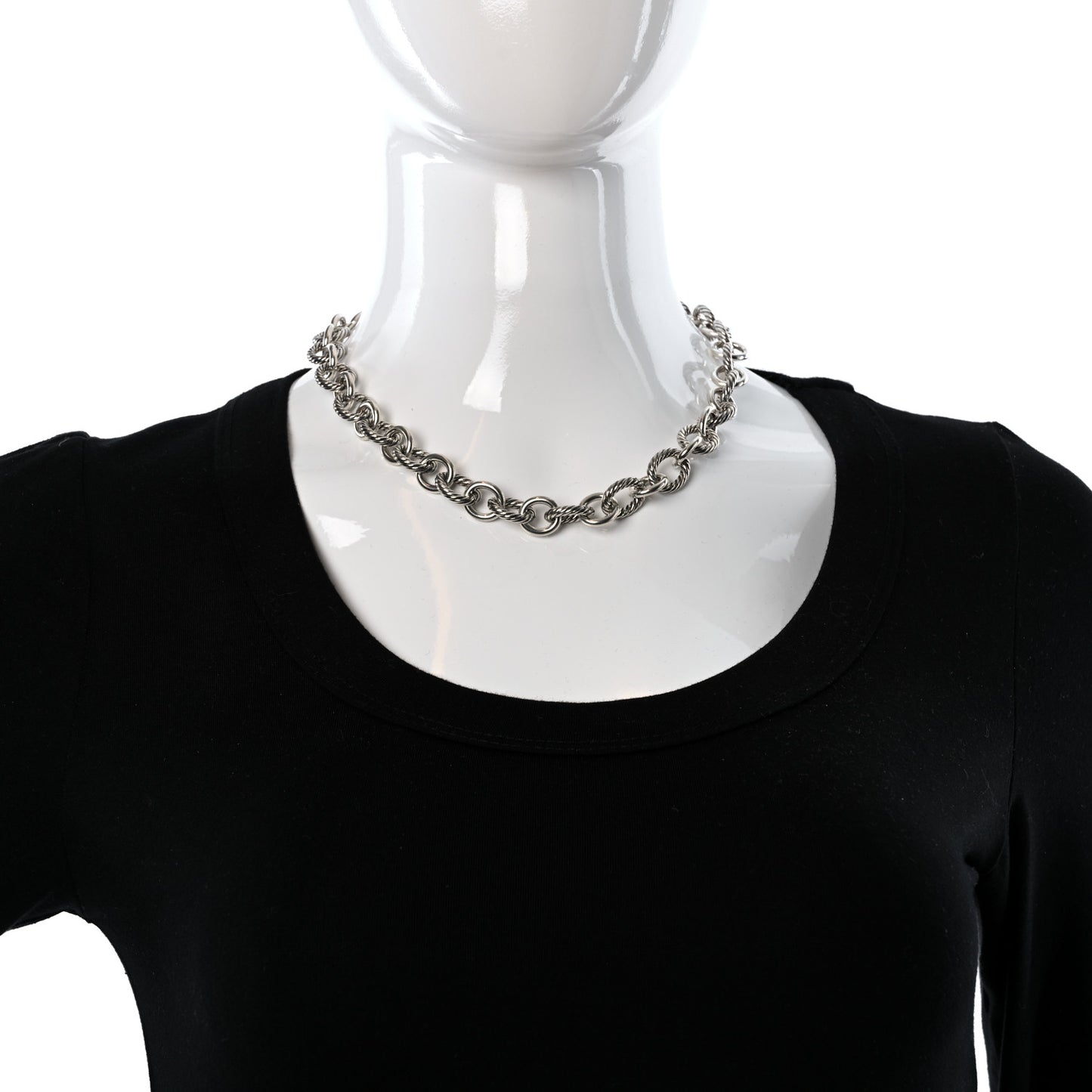 Sterling Silver 16mm Large Oval Link Necklace