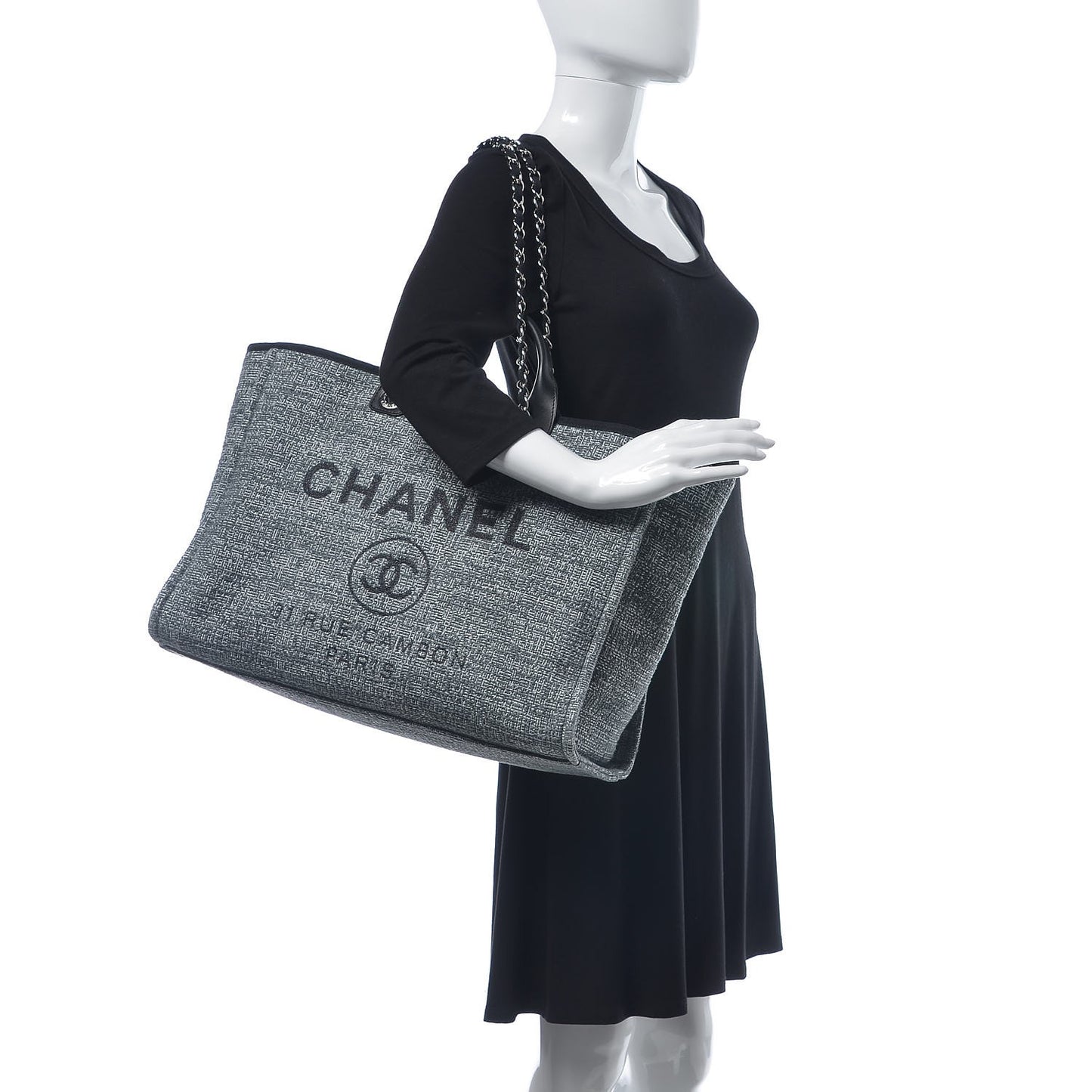 Canvas Large Deauville Tote Charcoal