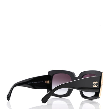 Chanel Acetate Rectangle Sunglasses 5435 Black 4 of 8