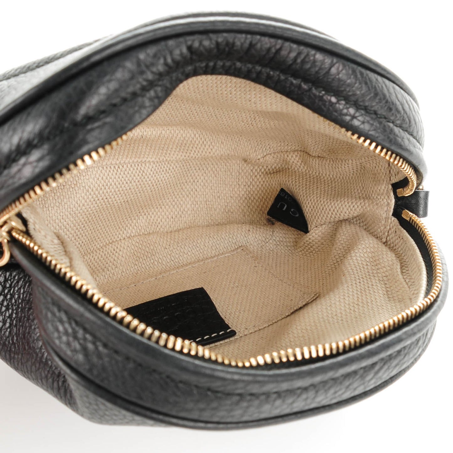Pebbled Calfskin Mini Soho Chain Bag Black