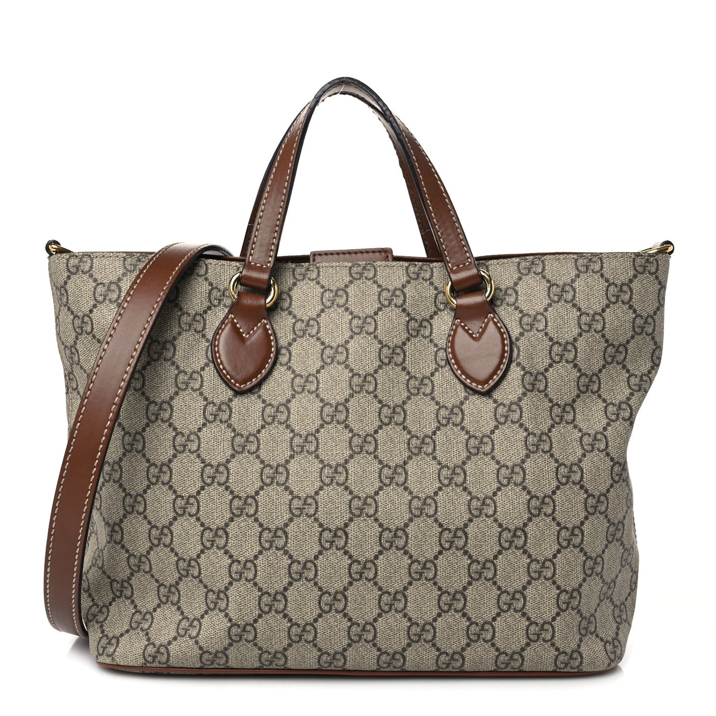 Soft GG Supreme Monogram Small Crossbody Tote Beige Cuir