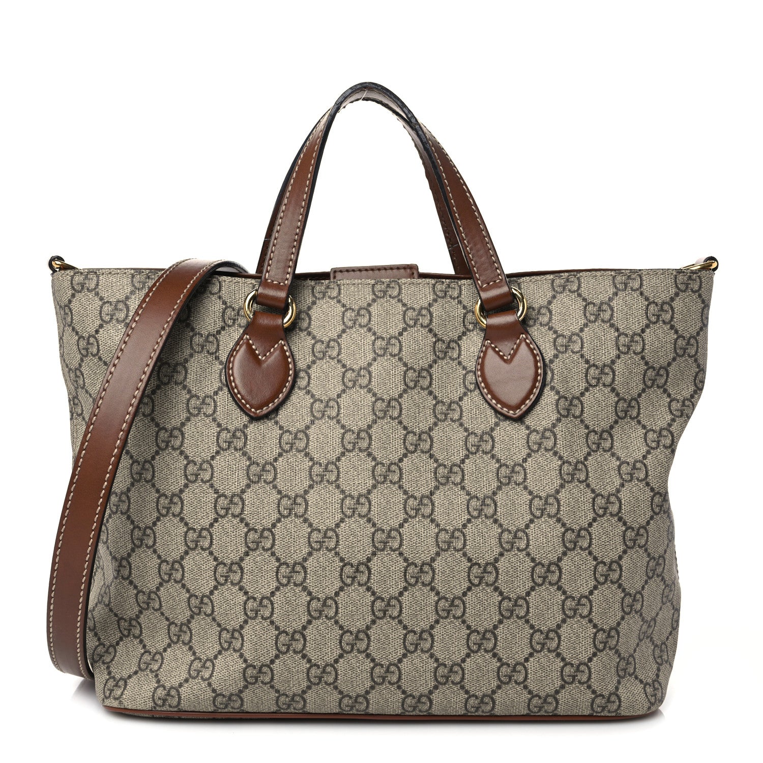Gucci Soft GG Supreme Monogram Small Crossbody Tote Beige Cuir 1 of 9