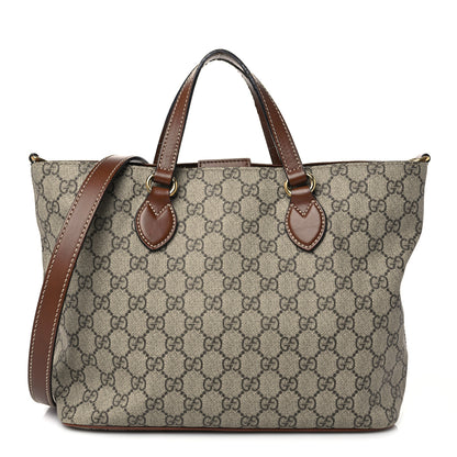 Gucci Soft GG Supreme Monogram Small Crossbody Tote Beige Cuir 1 of 9