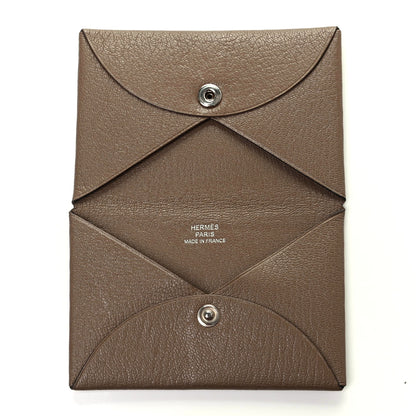 Hermes Chevre Mysore Calvi Card Case Etoupe 5 of 7