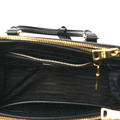 Prada Saffiano Small Galleria Double Zip Tote Black 5 of 10