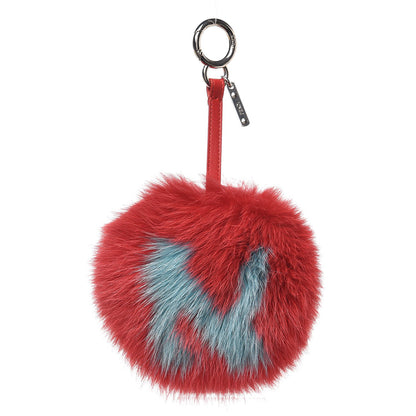 Fendi Fox Fur Shiny Nappa Bi-Color N ABCharm Bag Charm Rosso Chiaro Lago Strawberry 1 of 4
