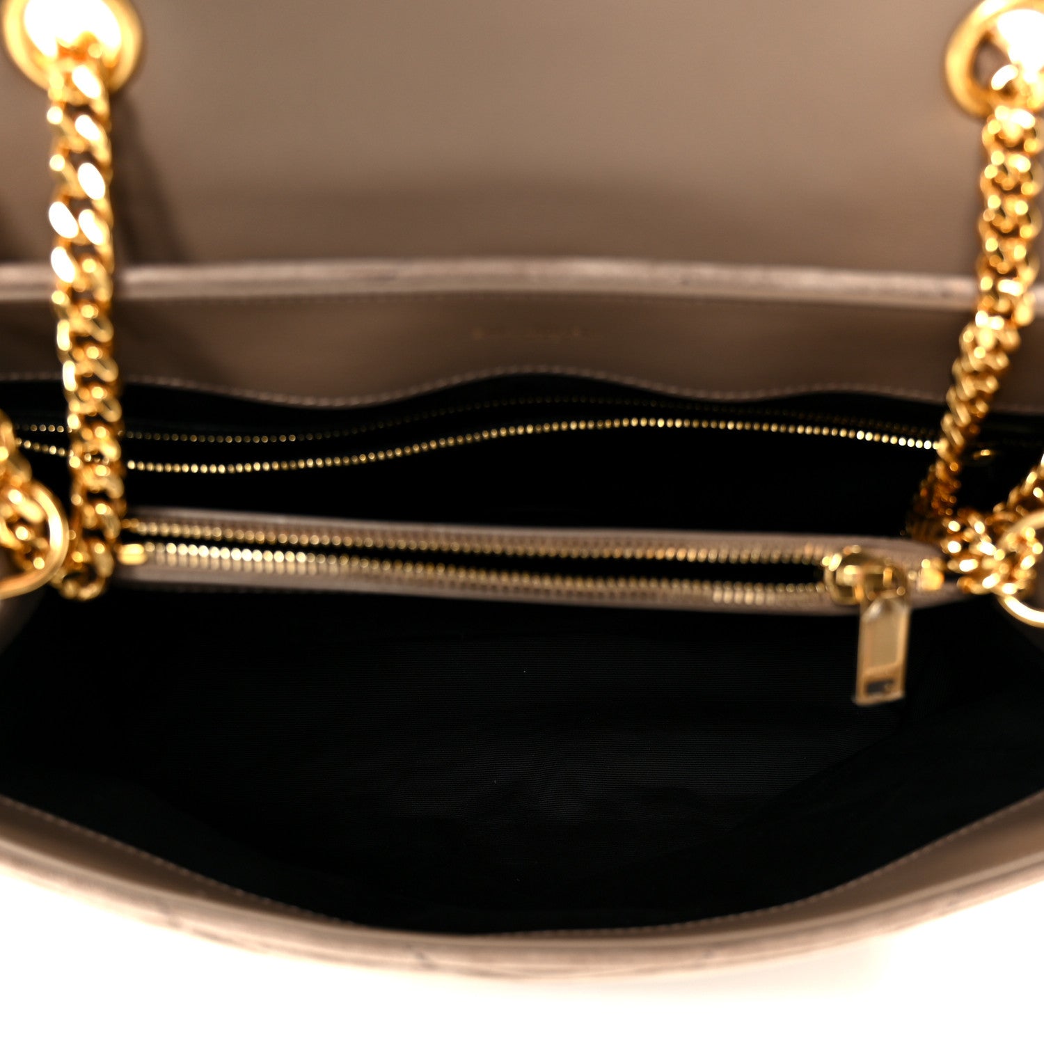 Saint Laurent Suede Y Quilted Monogram Medium Loulou Chain Satchel Taupe 5 of 11
