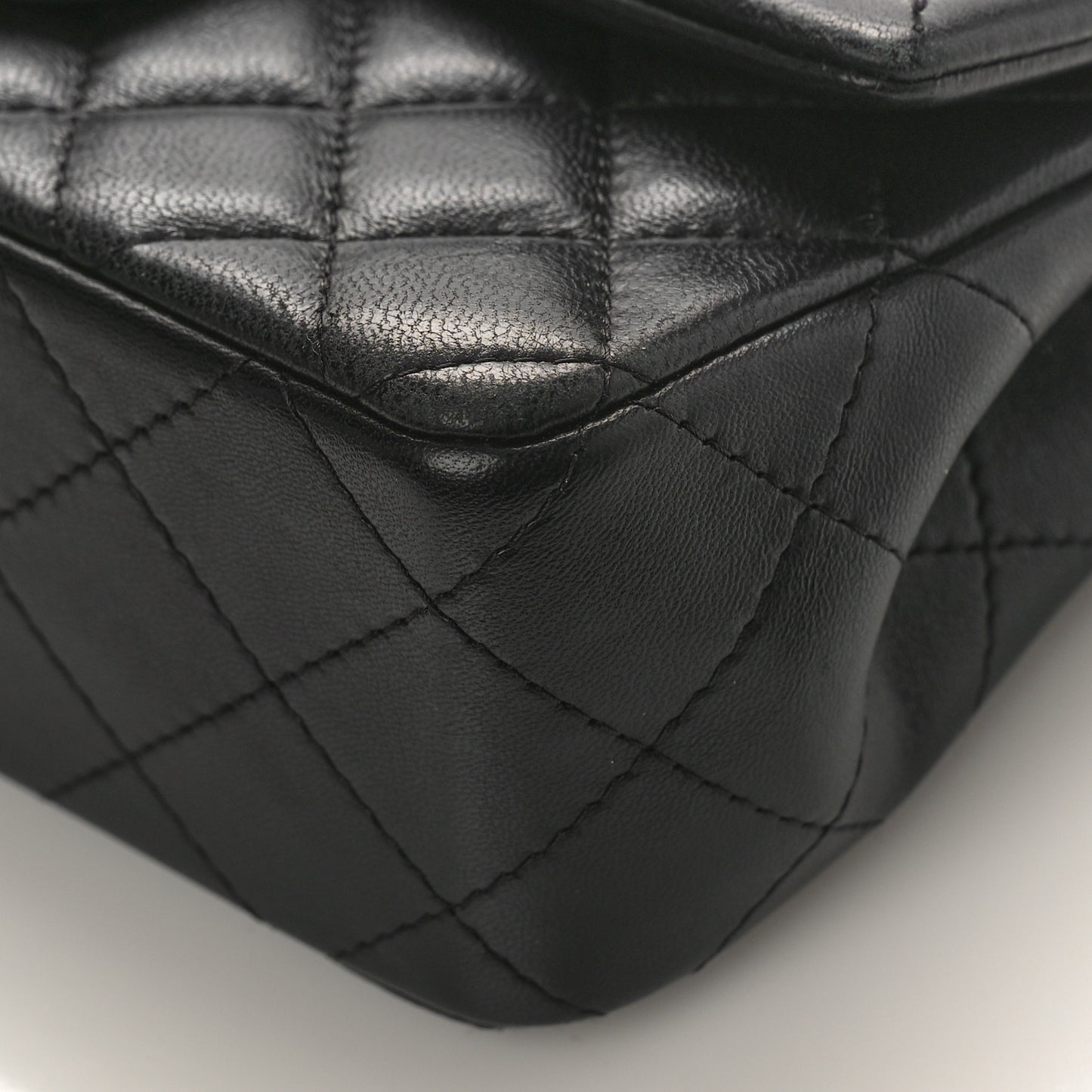 Lambskin Quilted Mini Rectangular Flap Black