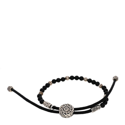 John Hardy JOHN HARDY Sterling Silver Black Onyx Classic Chain Bead Cord Bracelet 2 of 3