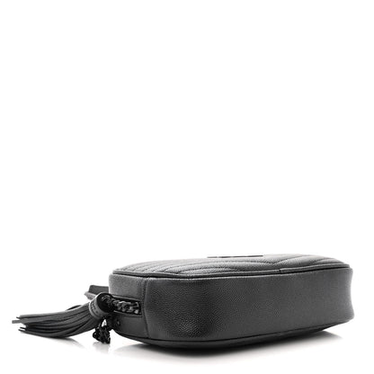 Saint Laurent Grain De Poudre Matelasse Monochrome Monogram Mini Lou Camera Bag Black 4 of 11