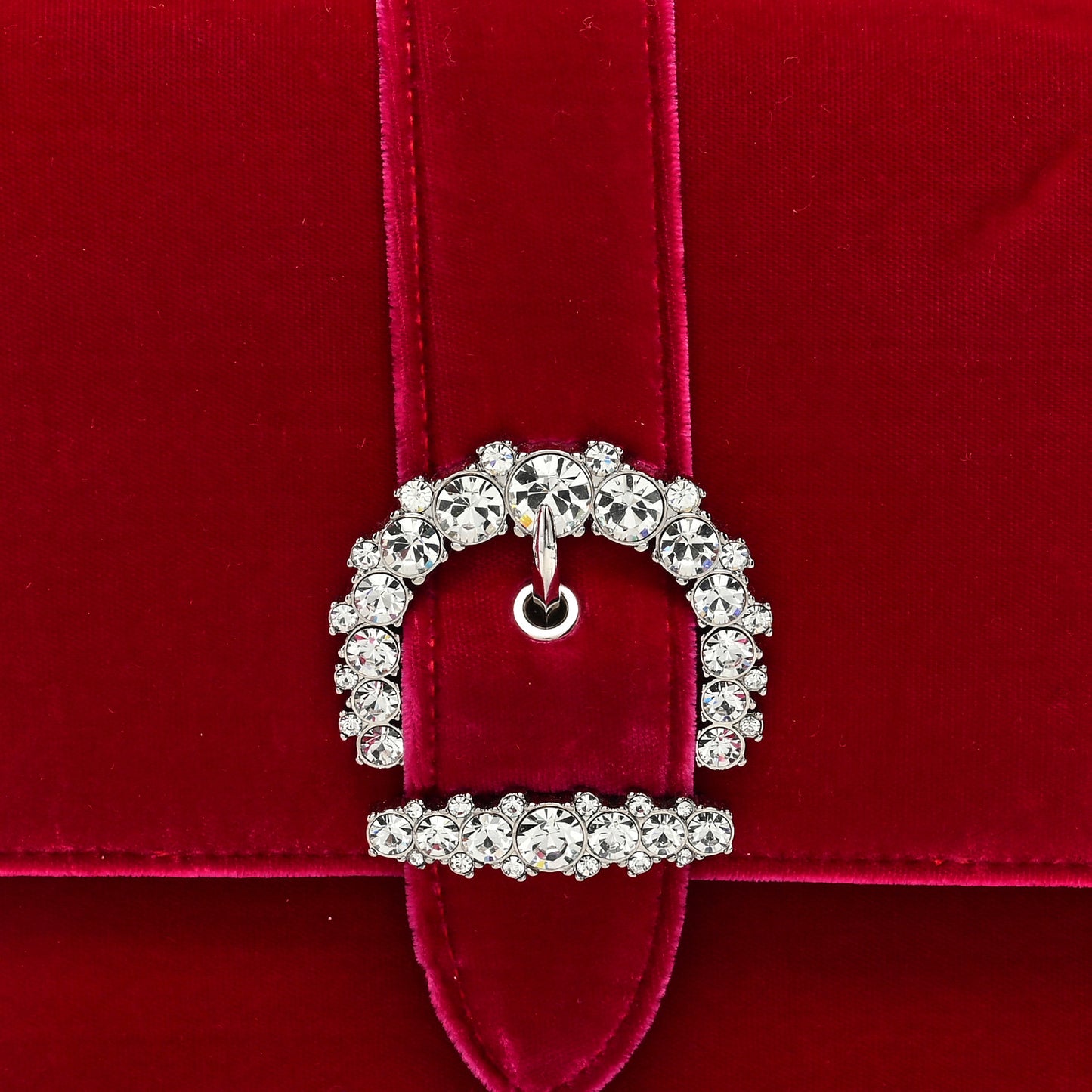 Velvet Crystal Cheri Shoulder Bag Royal Red