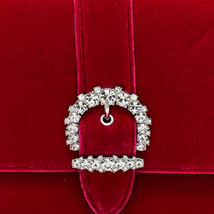 Jimmy Choo Velvet Crystal Cheri Shoulder Bag Royal Red 5 of 9