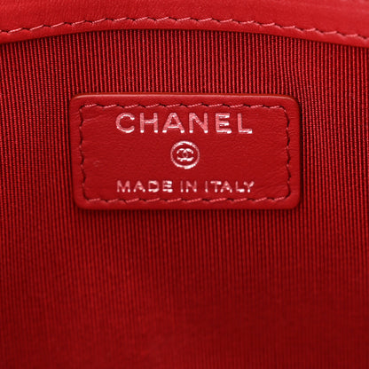 Chanel Caviar Quilted Medium Cosmetic Case Dark Red 6 of 8