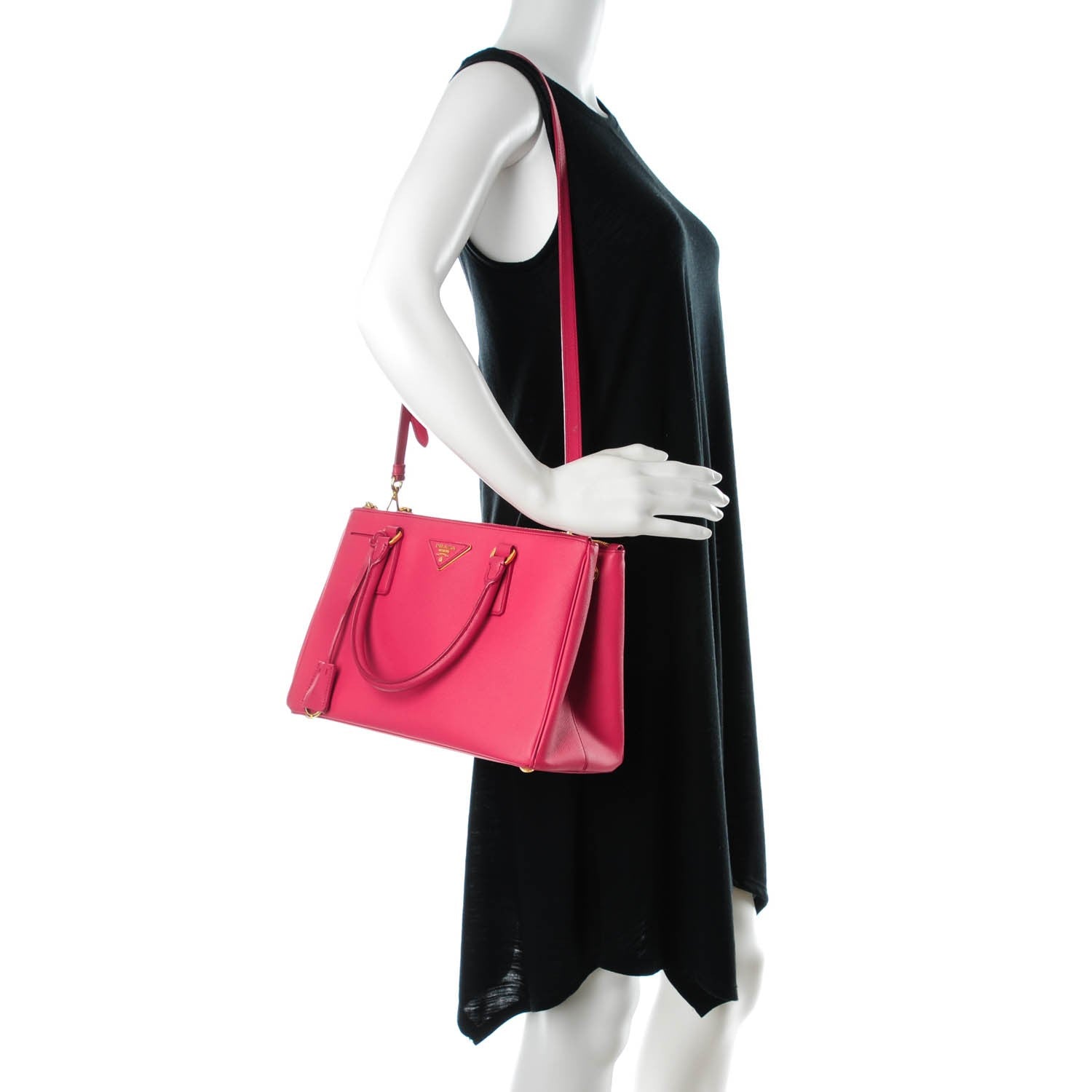 Prada Saffiano Small Galleria Double Zip Tote Peonia 2 of 8