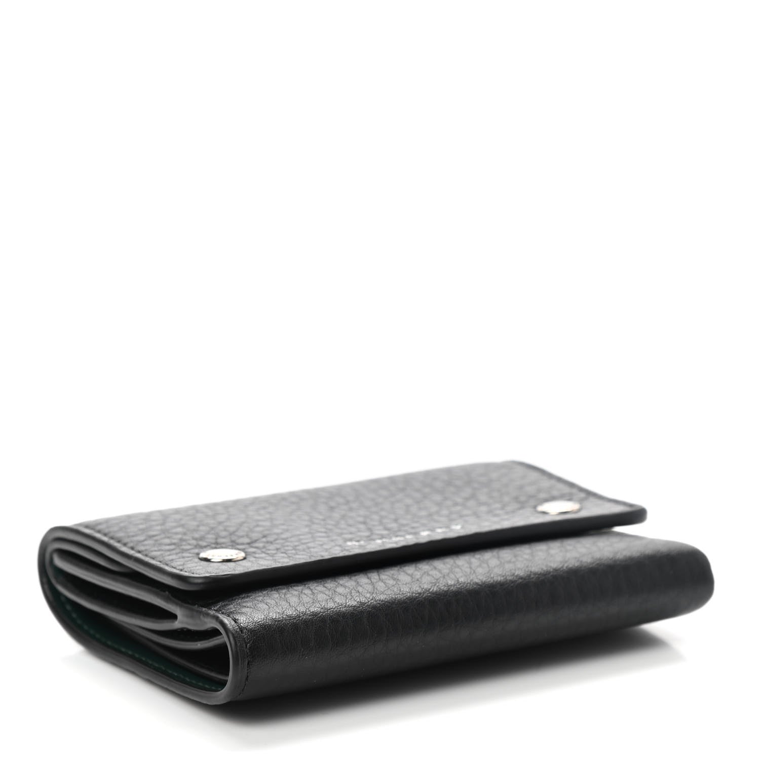Burberry Grained Calfskin Tri-Fold Compact Wallet Black 4 of 8